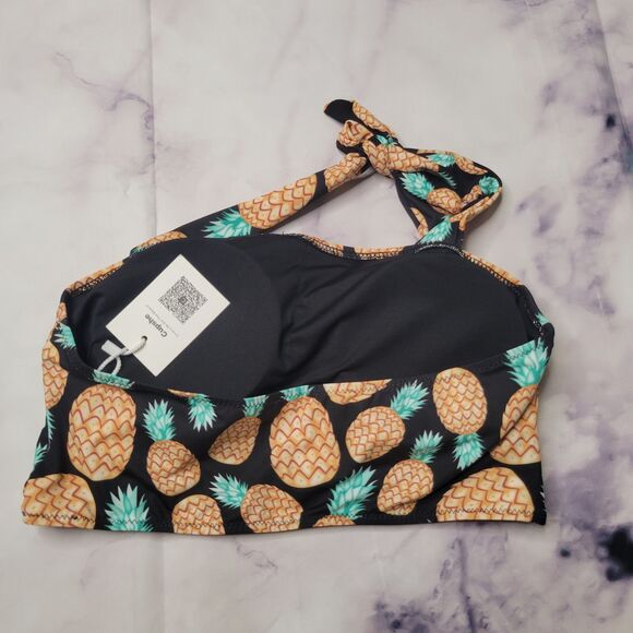 Cupshe Pineapple Halter Bikini Swimsuit Top Only M - Picture 3 of 4